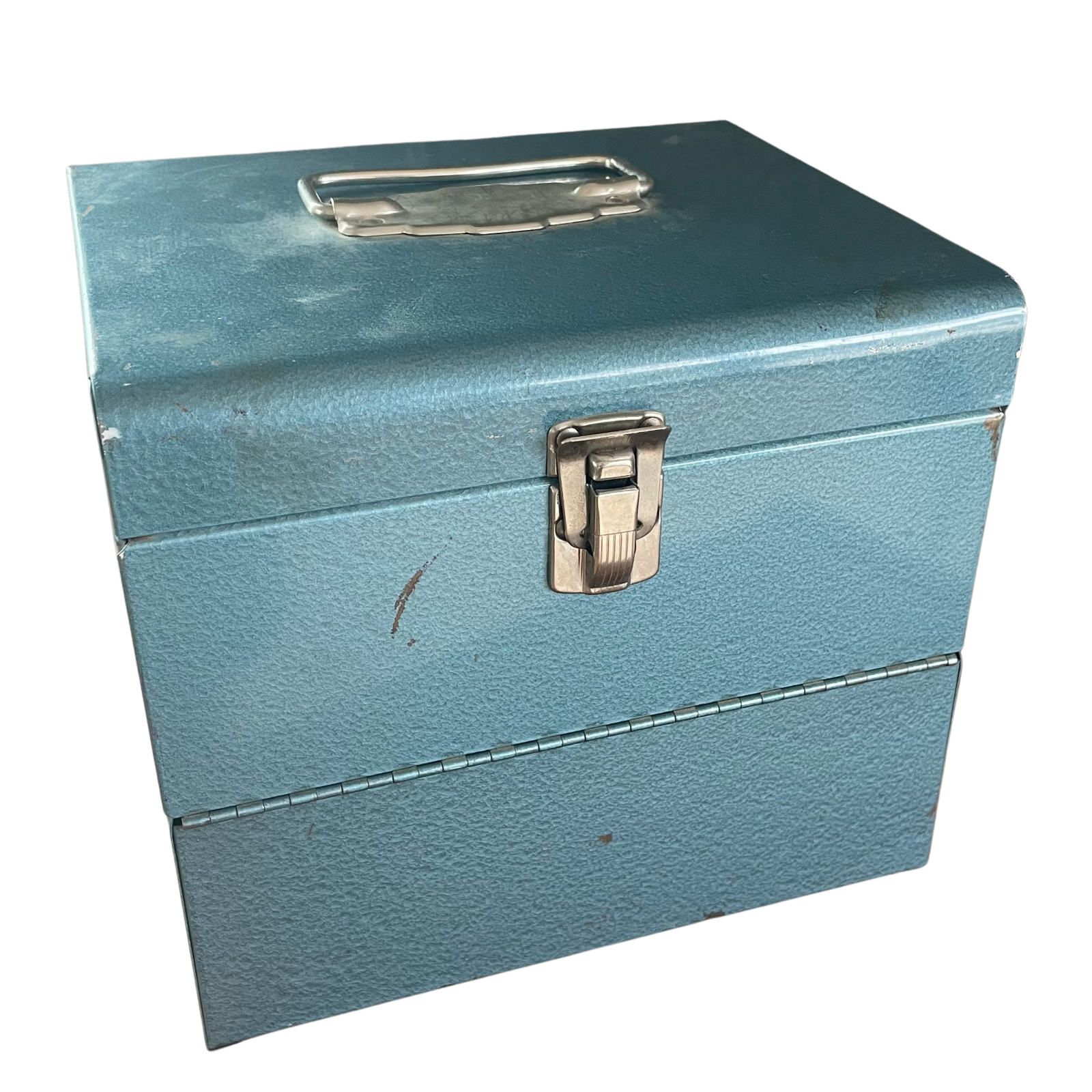 Large Metal Excelsior Carrying Case Holds up 12 7″ ior 6″ Film 8mm Canisters A