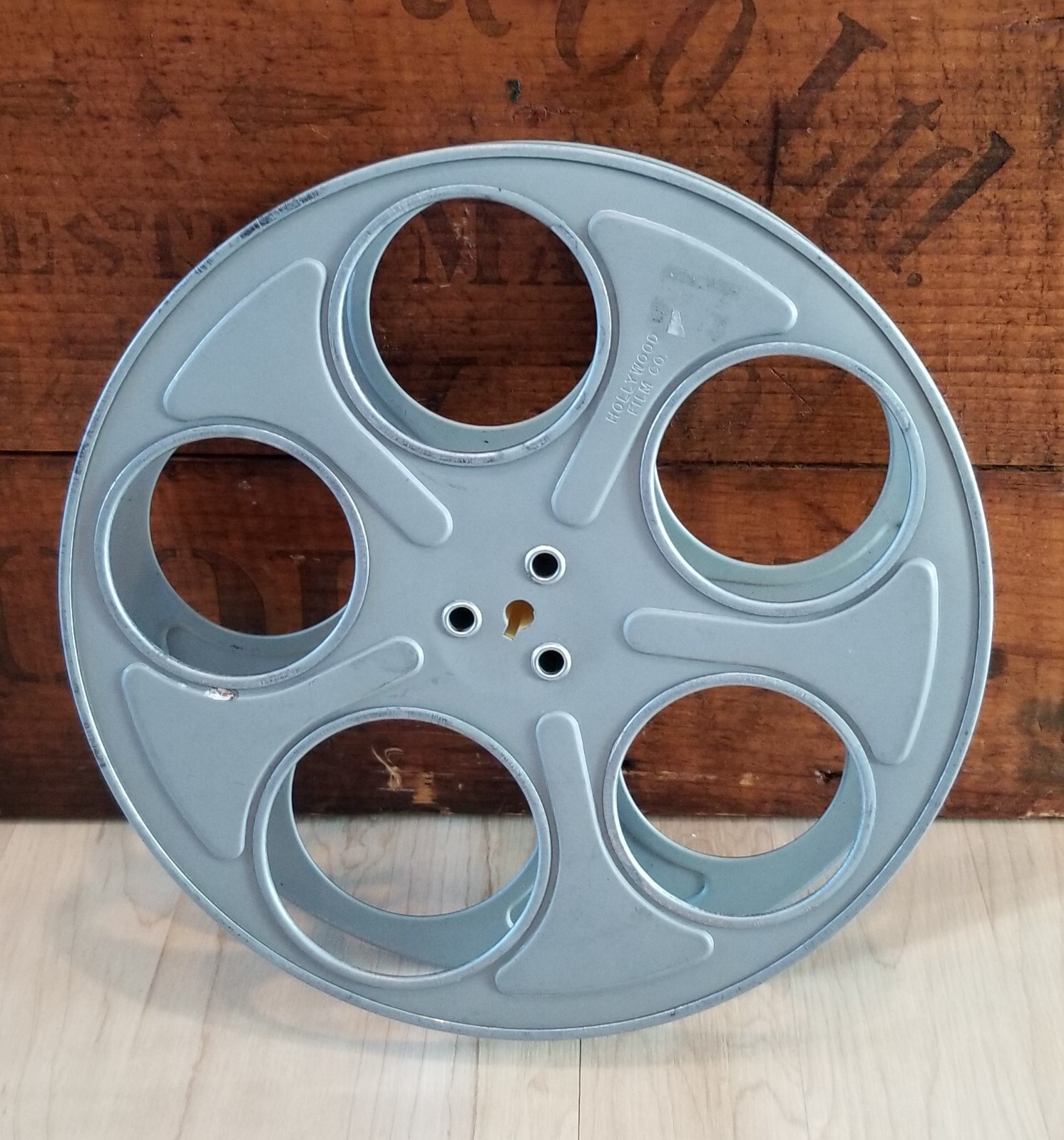 VTG Film Reel Hollywood Stamped 5 Hole Motion Picture Movie Reel 9&3/4″
