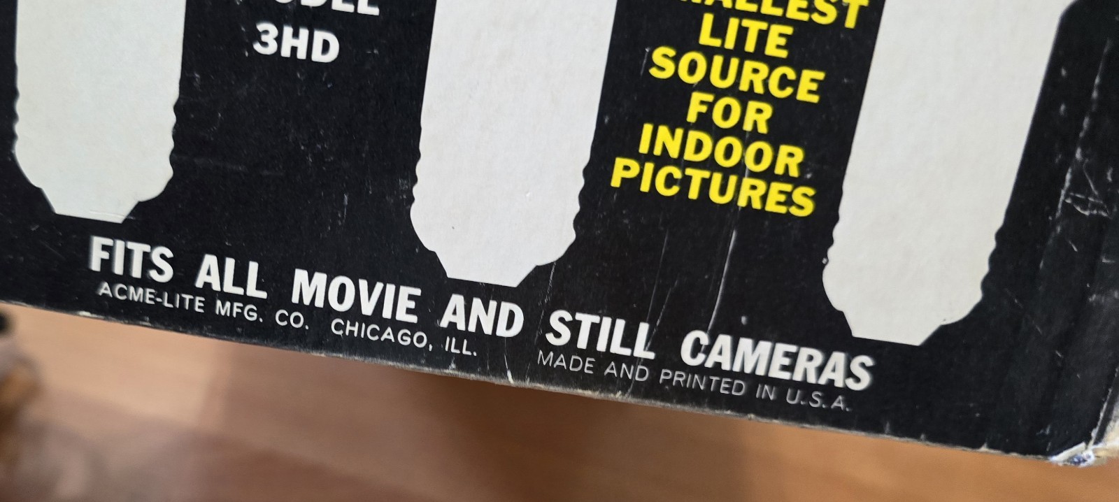 Vintage Acme-Lite Handy-Dandy 3HD Movie Camera Light USA Tested Box WDL Grip