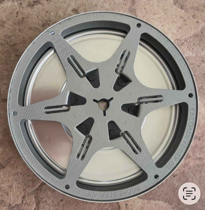 Brumberger Gray Metal Movie Reel & Reel Case