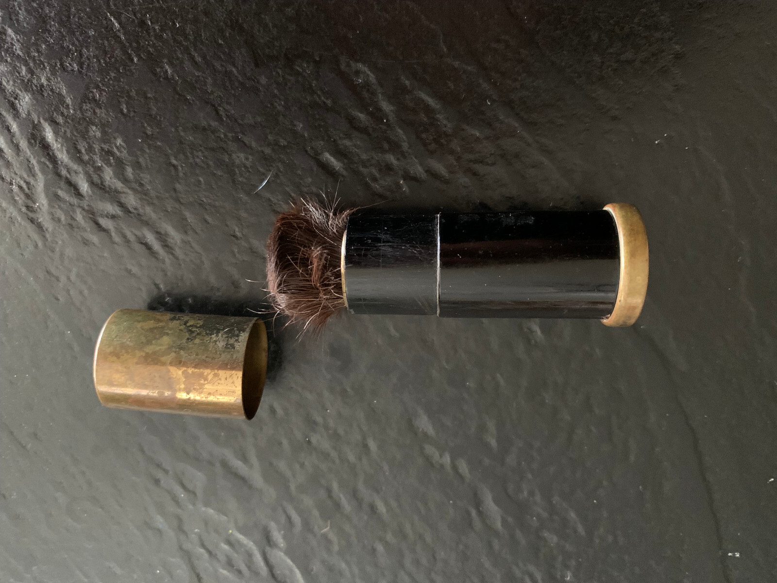 Vintage Evers 2″ Twist Up Lipstick Camera Dust Make up Brush from Germany 1950