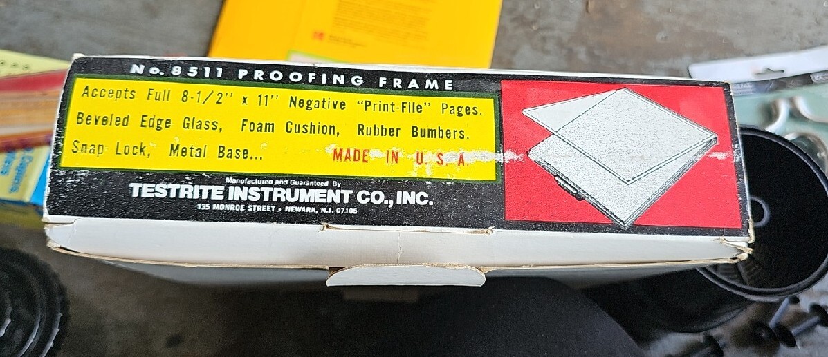 TESTRITE INSTRUMENT CO N. 8511 PROOFING FRAME 8 1/2 x 11 MADE IN USA