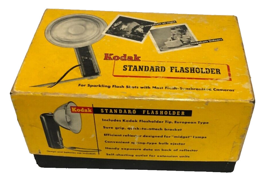Kodak Camera Vintage Standard Flasholder No. 721 Brown Original Box extras
