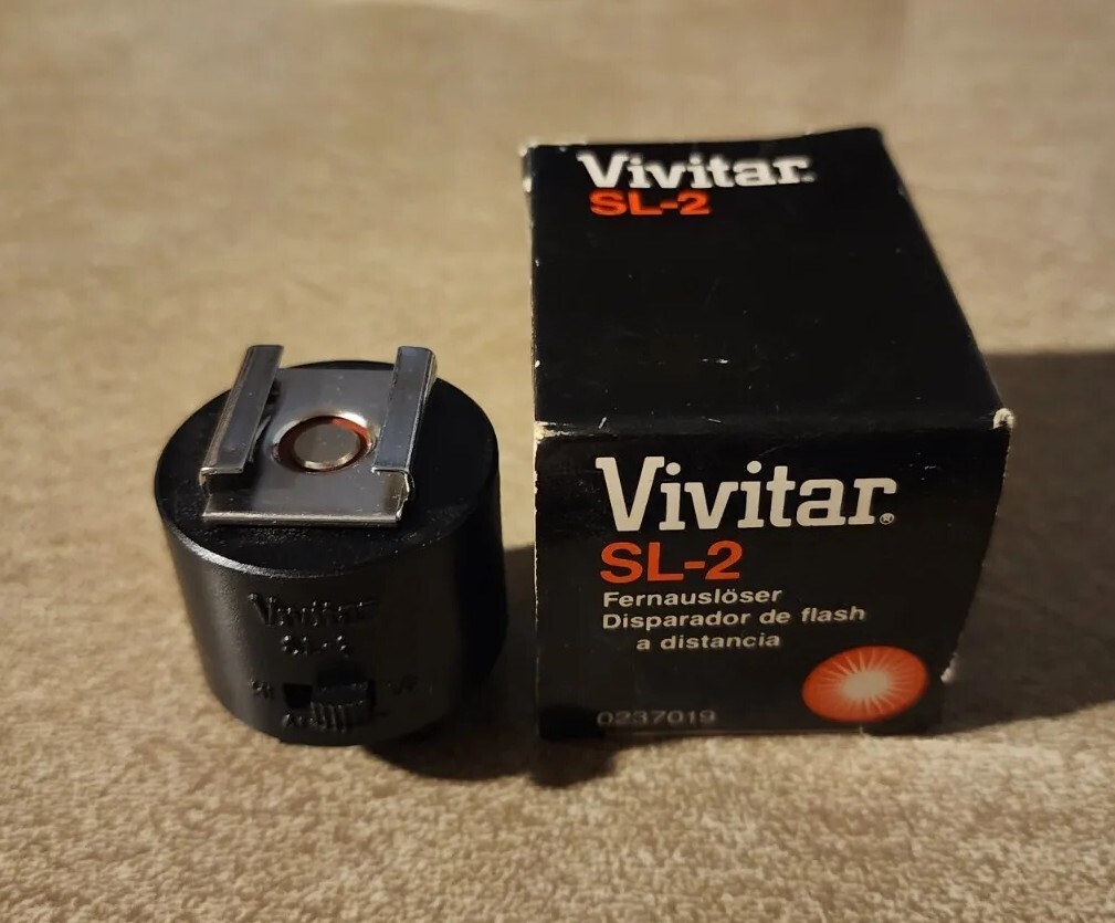 Vintage VIVITAR SL-2 Remote Flash Trigger with Original Box & Instructions