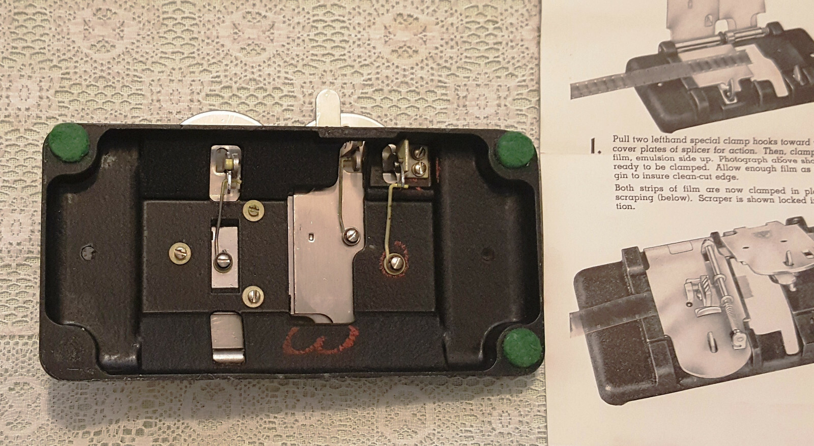 VTG Franklin Super Deluxe Film Splicer 8mm & 16mm Movie Camera Box & Paperwork