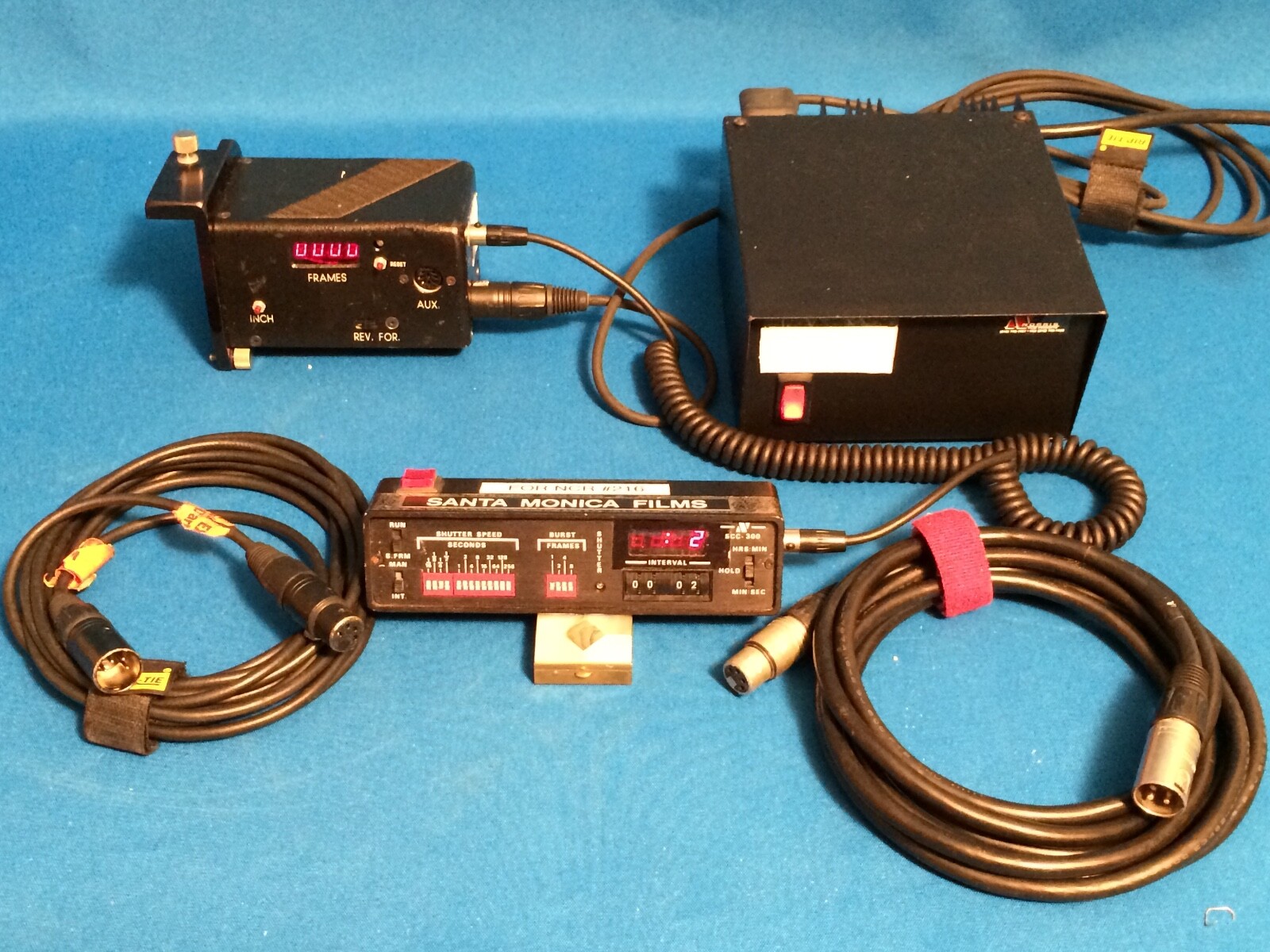 NORRIS TIME-LAPSE INTERVALOMETER-CONTROLLER/MOTOR for 35mm MITCHELL MOVIE-CAMERA