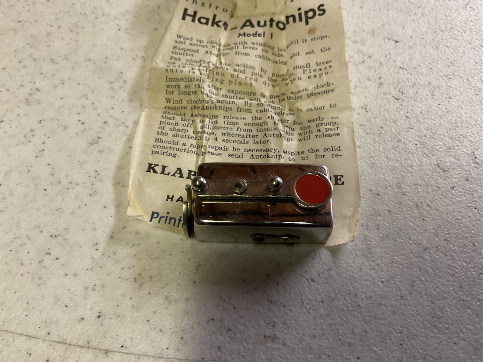 VINTAGE HAKA AUTOKNIPS SELF TIMER MODEl 1 * MADE IN GERMANY * ORIGINAL CASE *