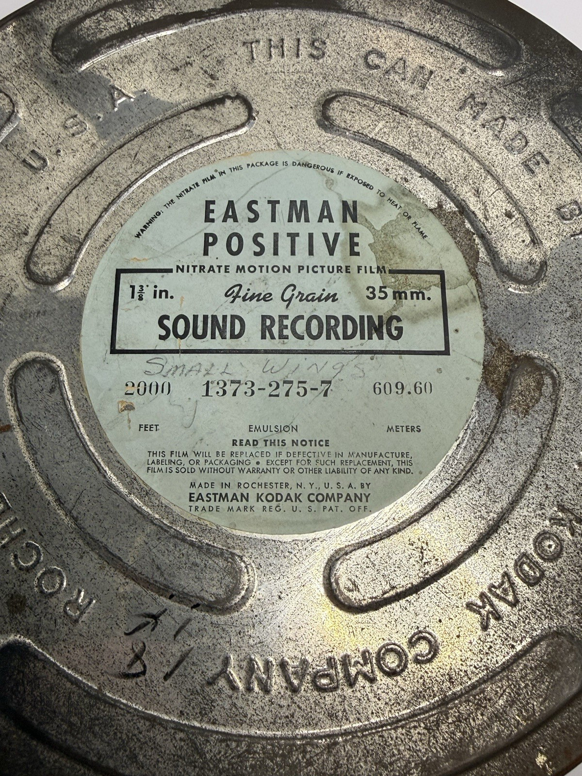 Vintage Eastman Kodak 35mm Nitrate Motion Picture Film Can Canister 10.5″ x 3″