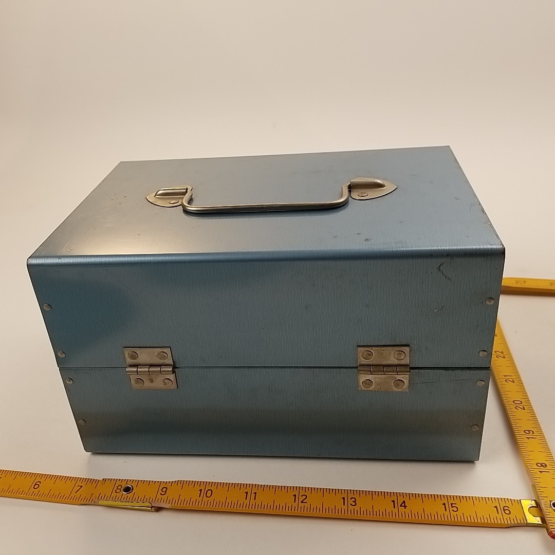Vintage Movie Super 8mm Storage Case Box 12 Slots 3 Metal Adams Reel Cans 1960s