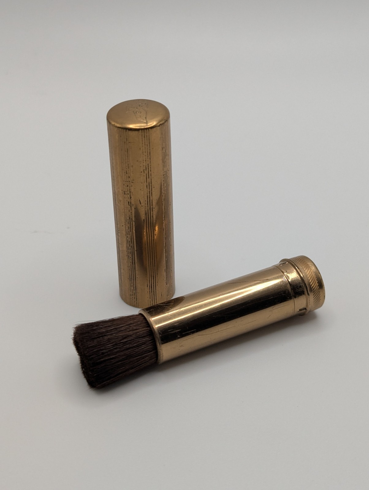 Vintage Brass Retractable Camera Lens Brush