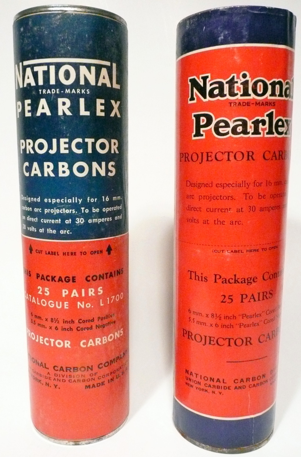 CARBON ARC RODS for 16mm AMPRO ARC FILM PROJECTION – 1 BOX of 25 PEARLEX PAIRS
