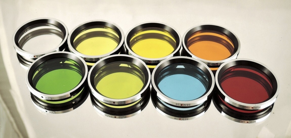 RARE set of eight filters B36 for Flexaret MEOPTA Czechoslovakia genuine MINT