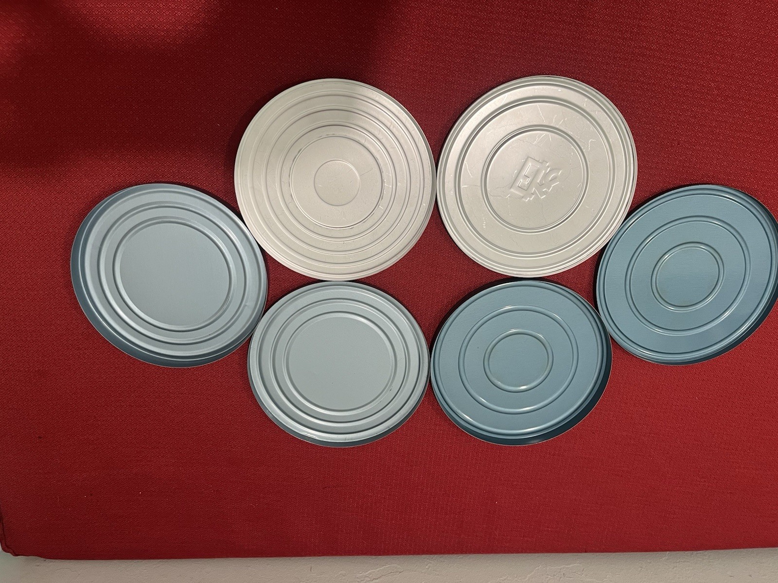Lot of 3 Vintage Metal 8mm 16mm Film Reel Canisters – Eastman Kodak & Blue