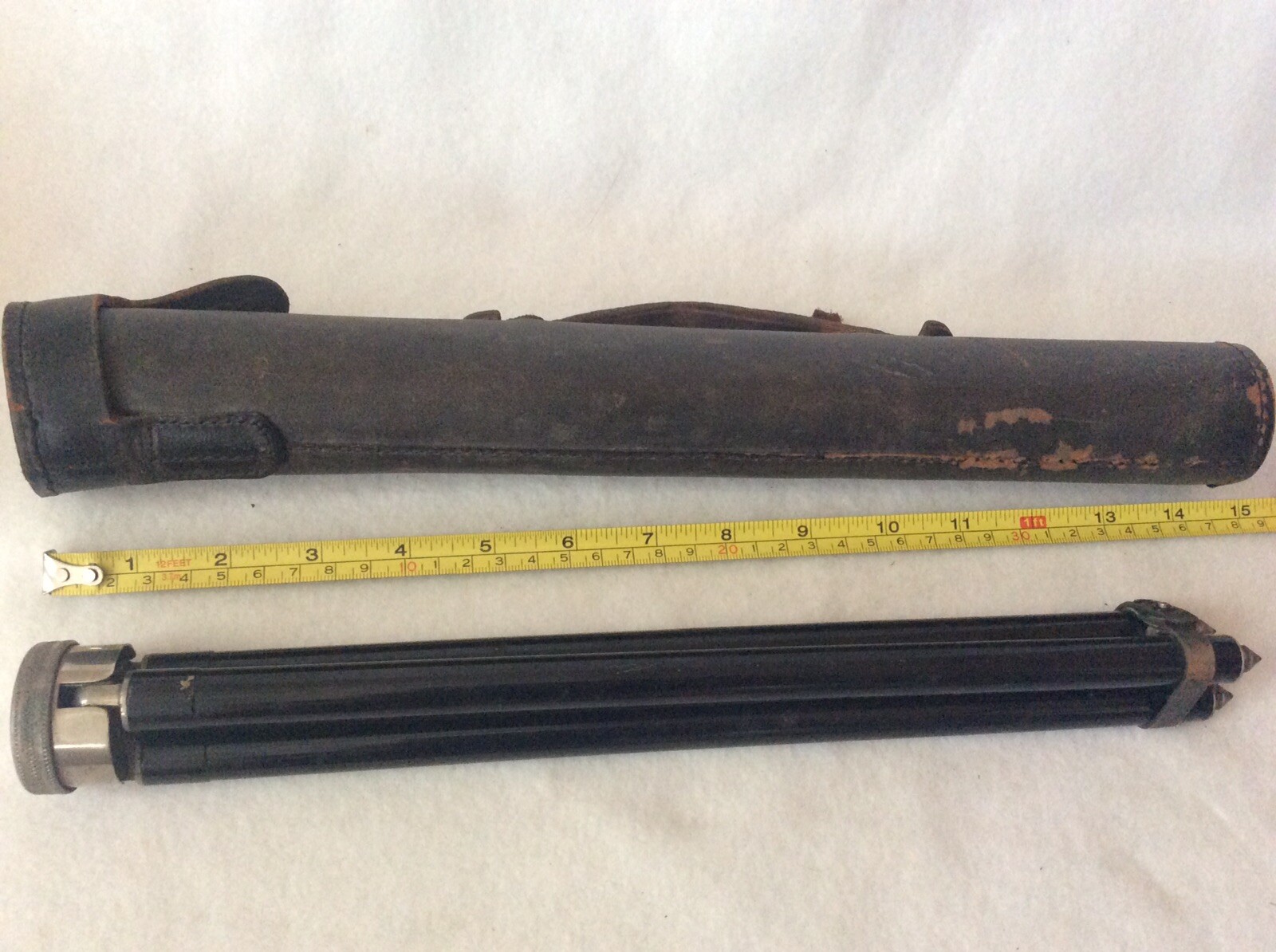 Antique Eastman Kodak Tripod with Leather Case Metal 2B Telescoping Compact