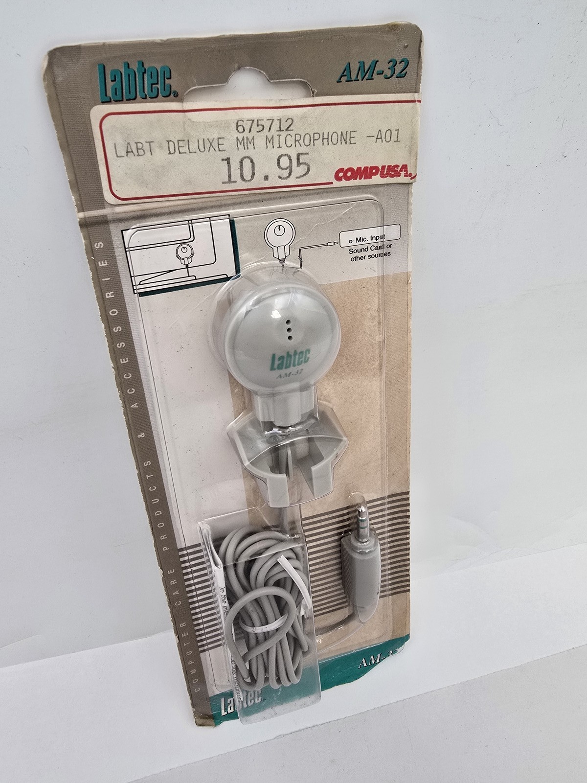 Vintage Labtec AM-32 Deluxe Multimedia Microphone NOS OEM Y2K Cam Accessory