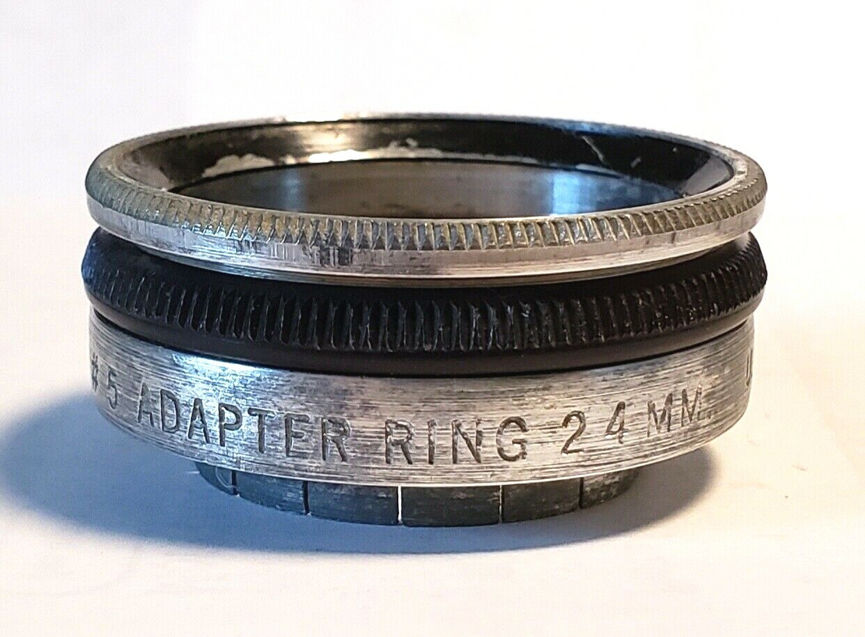 Vintage Tiffen 24 mm Ring Adapter, Retaining Ring & Gasket, 3 Pc Set, Series 5