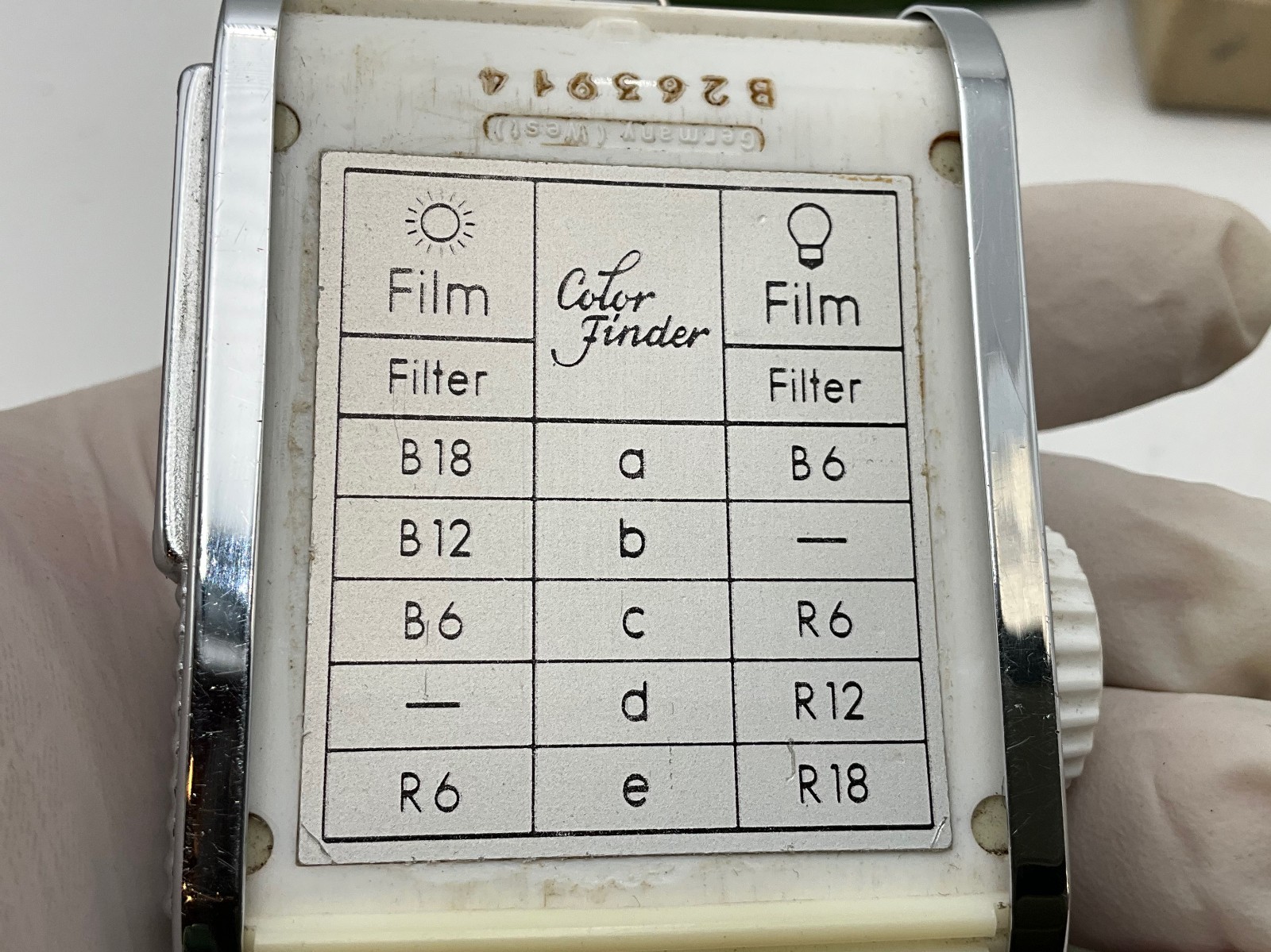 Gossen Sixon “Color Finder” selenium light meter – boxed with manual & chain
