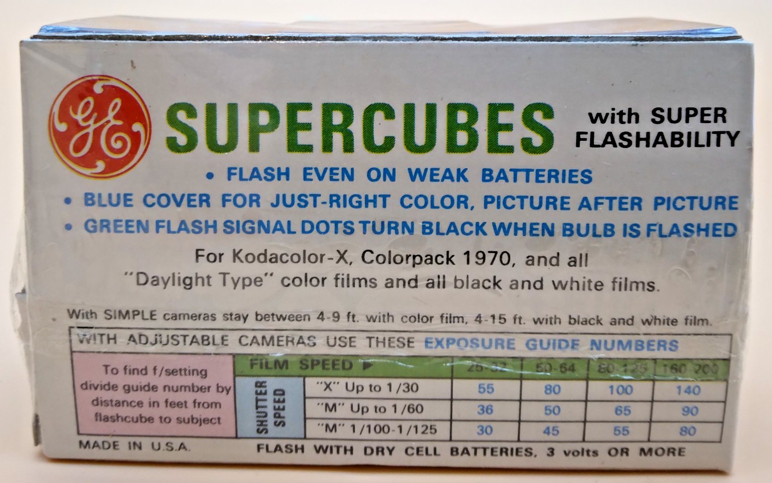 Vtg GE Genera; Electric Flashcubes 3 Flash Cubes Per Box 60 Flashes Total Lot 5