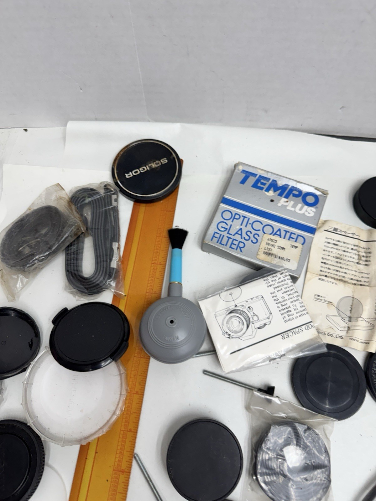 vintage photography camera accessory lot filters caps more