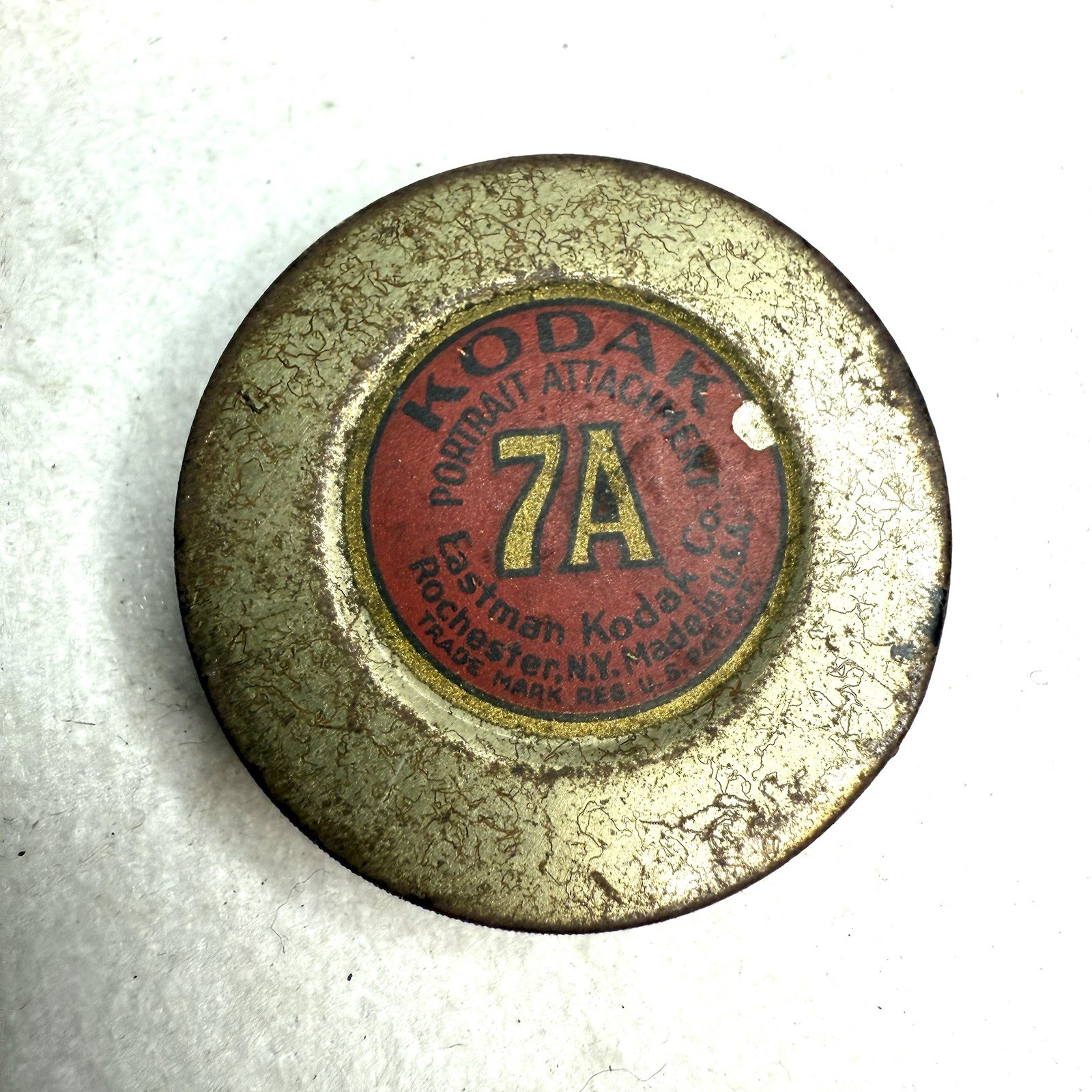 Vintage Kodak Portrait Attachment #7A Eastman Miniature Tin Case Canister