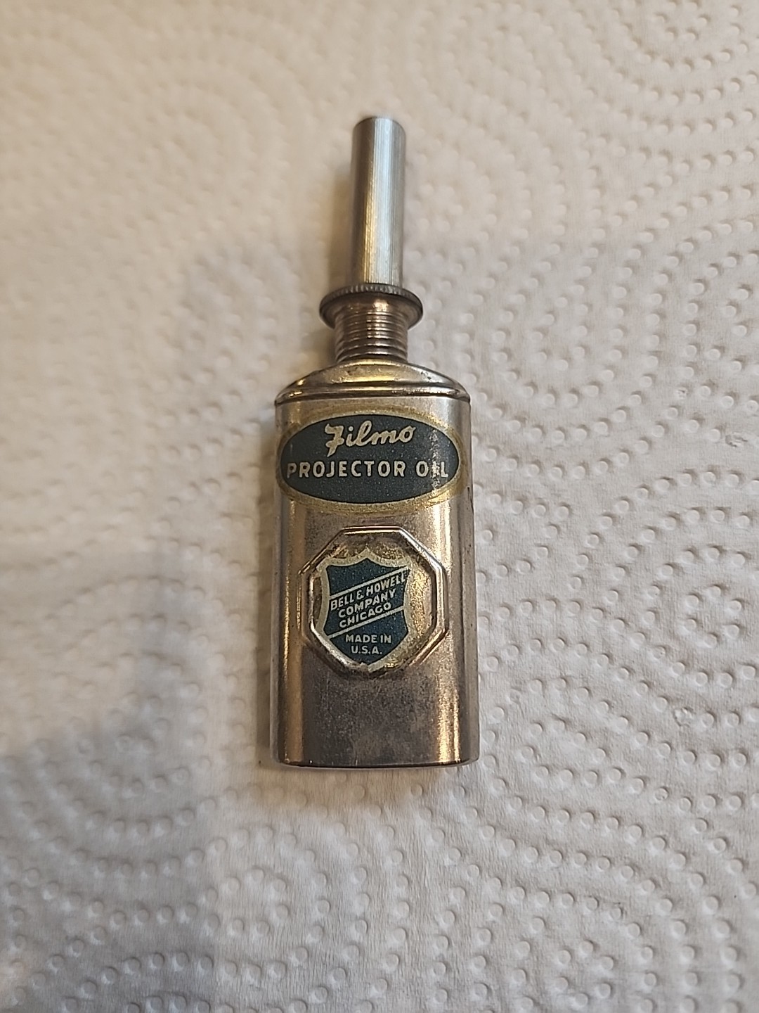 NEAT! VTG FILMO OIL CAN TIN FOR PROJECTOR BELL & HOWELL CHICAGO IL USA EMPTY