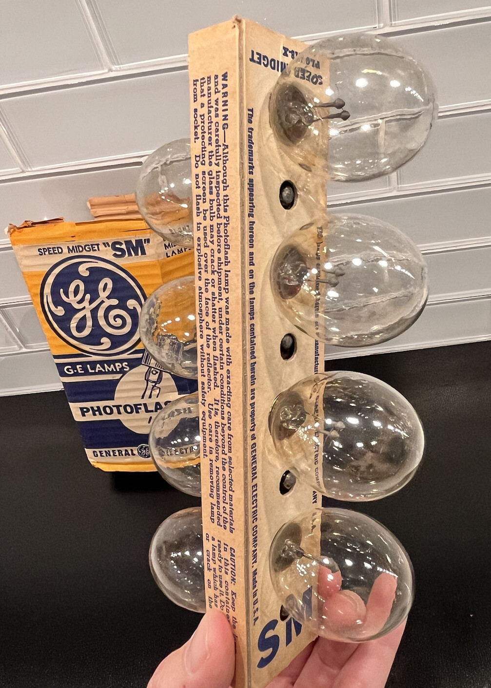 Vintage GE Photoflash Lamps Speed Midget “SM” Class F Made in U.S.A. – Pack of 8