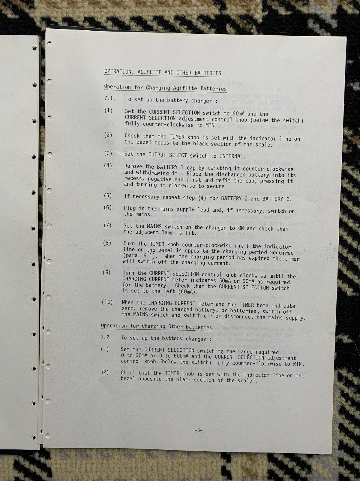 Agiflite Battery Charger Operators Handbook (for Aerial Camera)