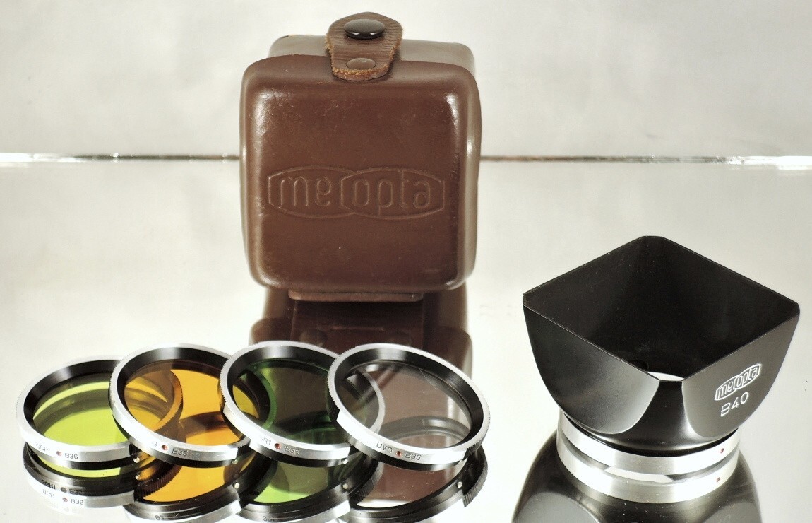 Flexaret MEOPTA RARE set Shade Hood B40 & Filters B36 Czechoslovakia Genuine