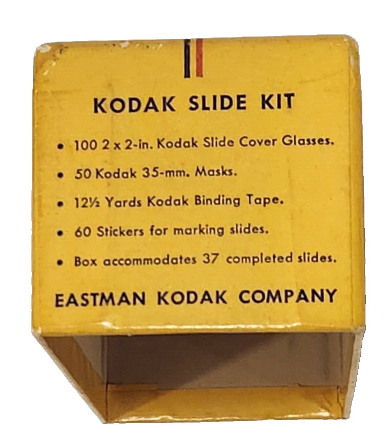 Vintage Kodak 2 x 2 35mm Slide Kit Masks & Labels Glass NO Tape USA