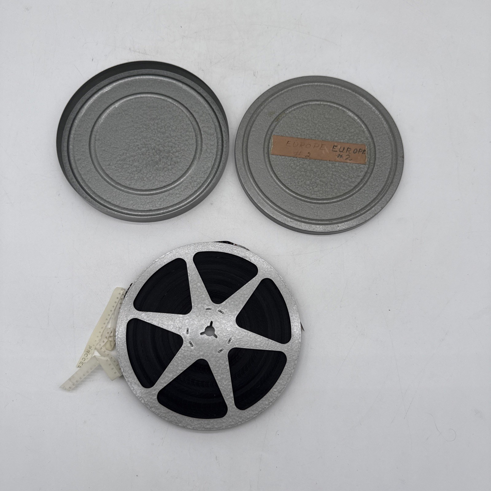 Vintage Silver Metal Film Reel Canister 6″ With Film Reel