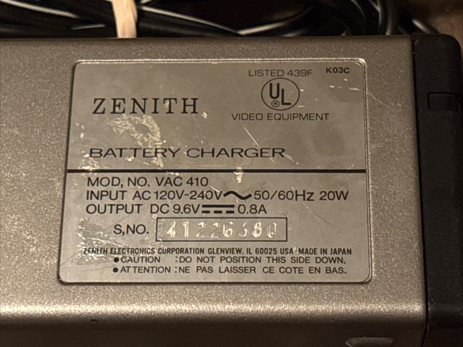 Vintage Zenith VAC 410 Battery Charger Working