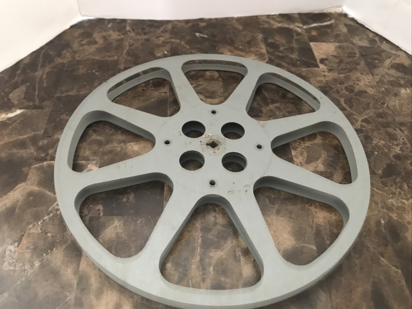 Vintage Film Reel Goldberg Bros 13.75”x 13.75” Gray Metal USA Deco Wall