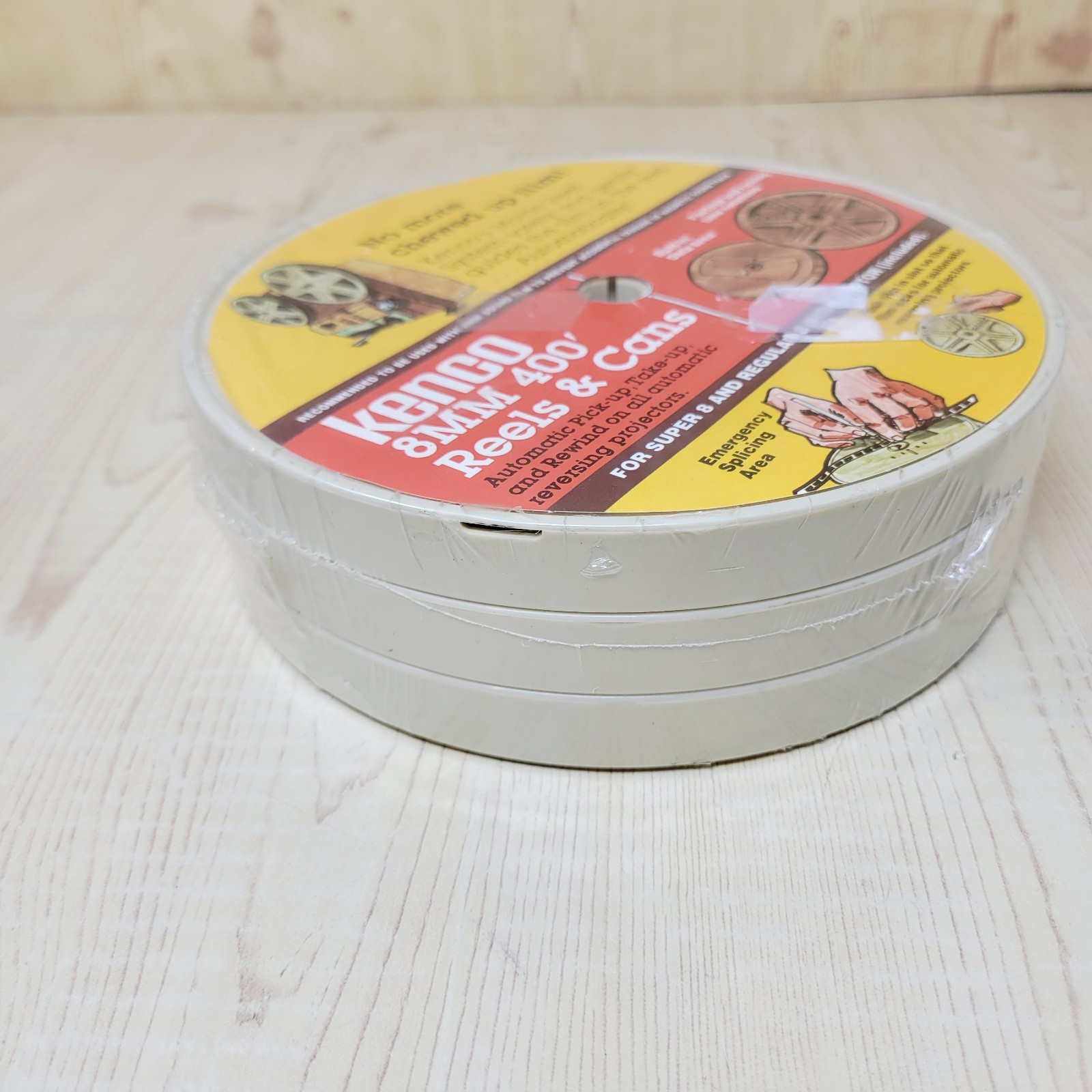 Pack of 3 Kenco Plastic 7″ 400′ 8mm Movie Film Reels NEW OLD STOCK