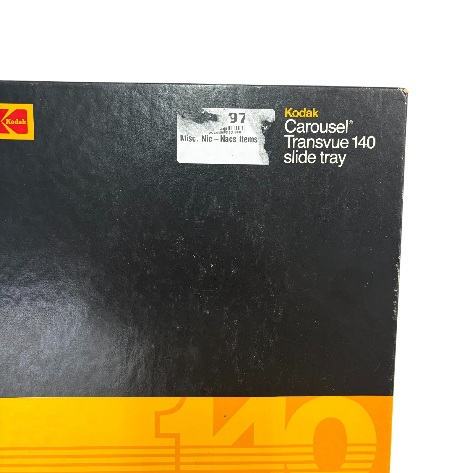 Kodak Carousel Transvue 140 Slide Tray Projector Reel Black Orange Case Vintage