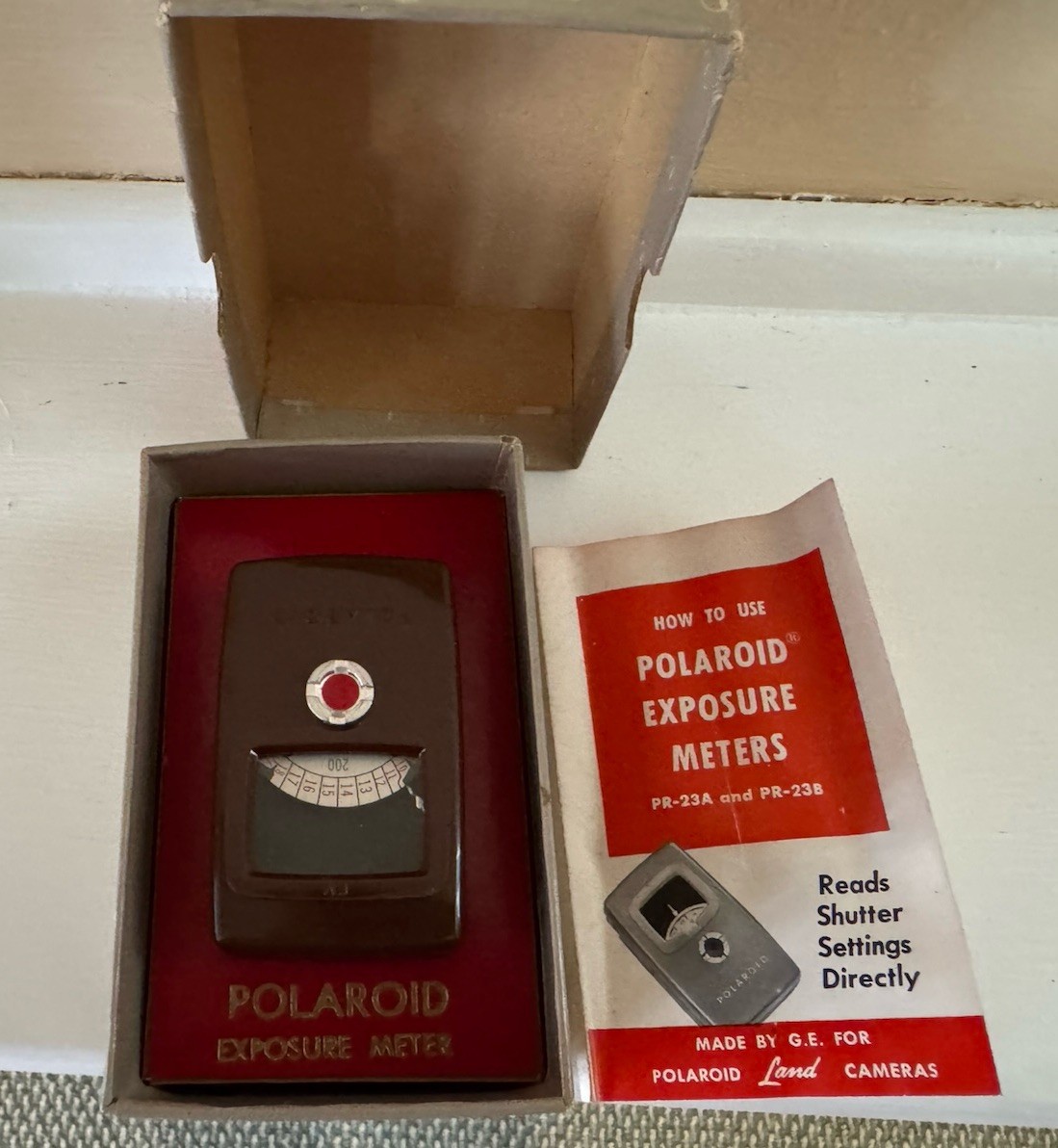 Vintage Polaroid Exposure Meter PR-23B w/ Box & Manual EV Scale