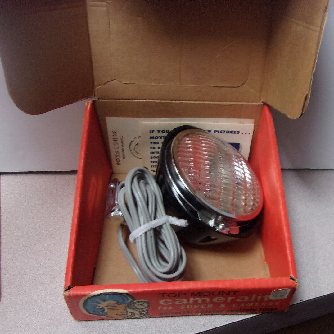 Vtg ACME-LITE Cameralite 91 Movie Camera Light Lamp FITS ALL SUPER 8 Tested GE