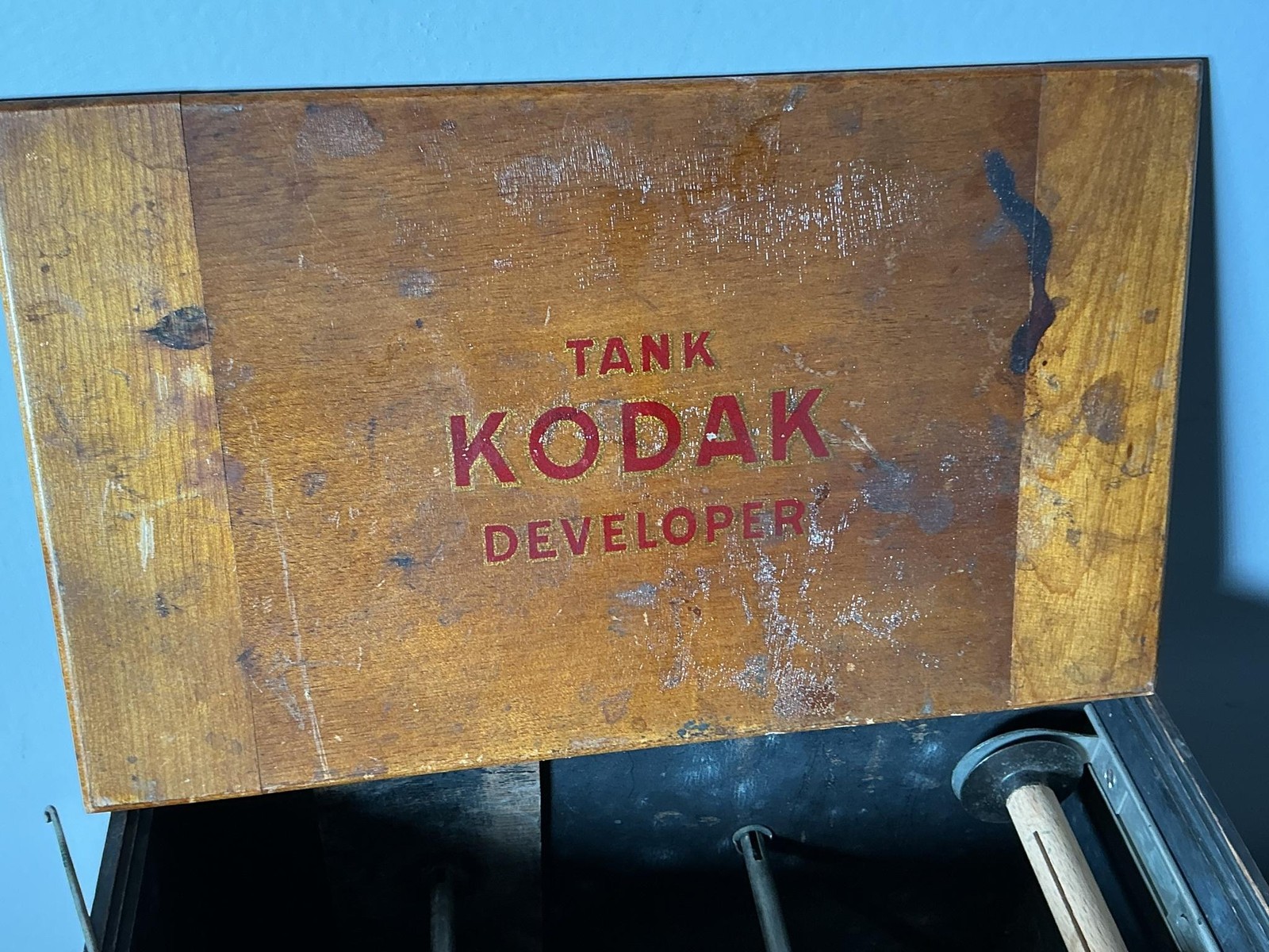Vintage Kodak Tank Developer Model B 3 1/2 In Film Reel Set Wood Box USA