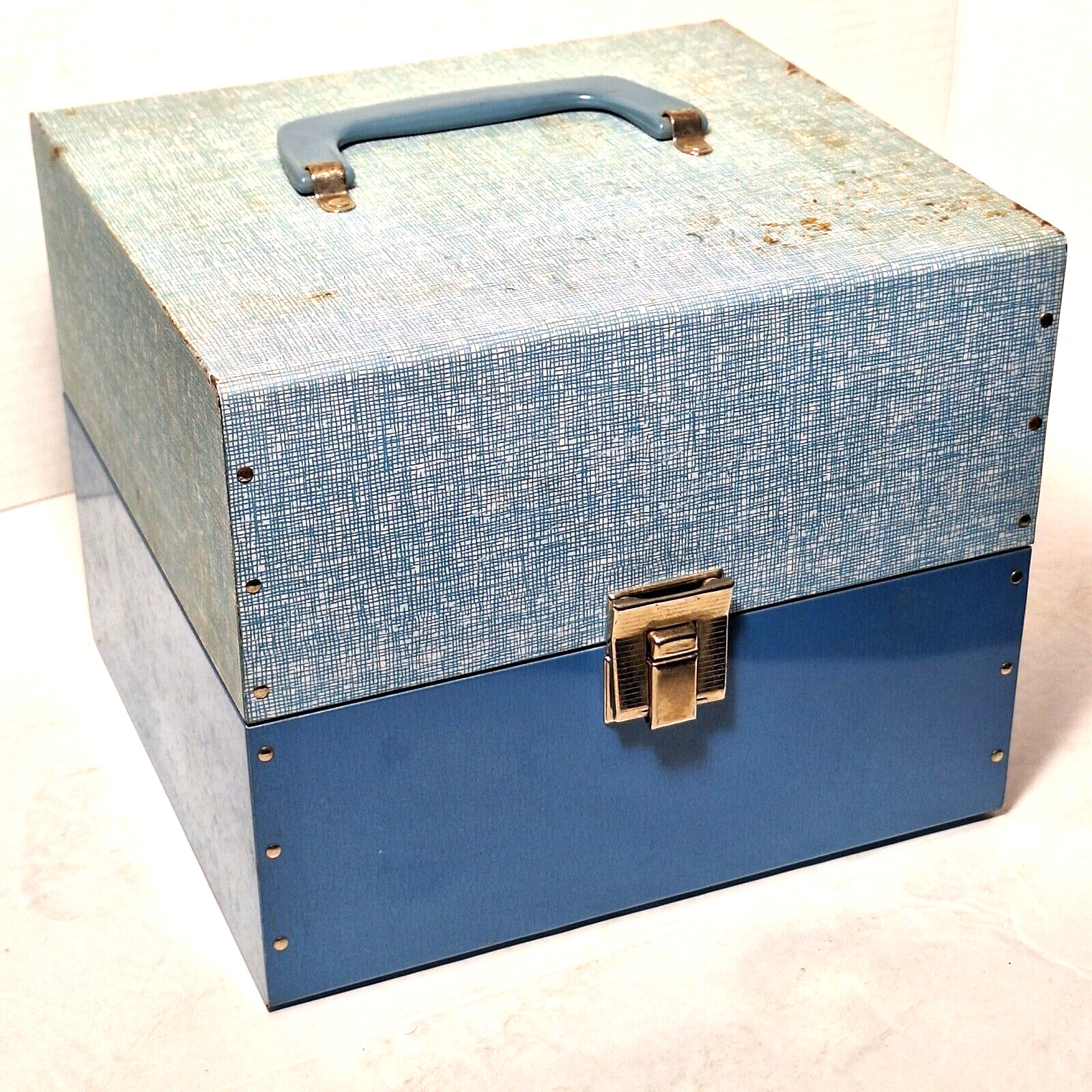 8mm Film Storage Case Box with 12 Slots & 6 Metal Reel Canisters Vintage 1960s