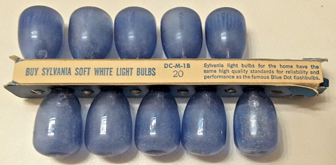 10 Vintage M2B Sylvania Blue Dot Flashbulbs in Original Box USA Made