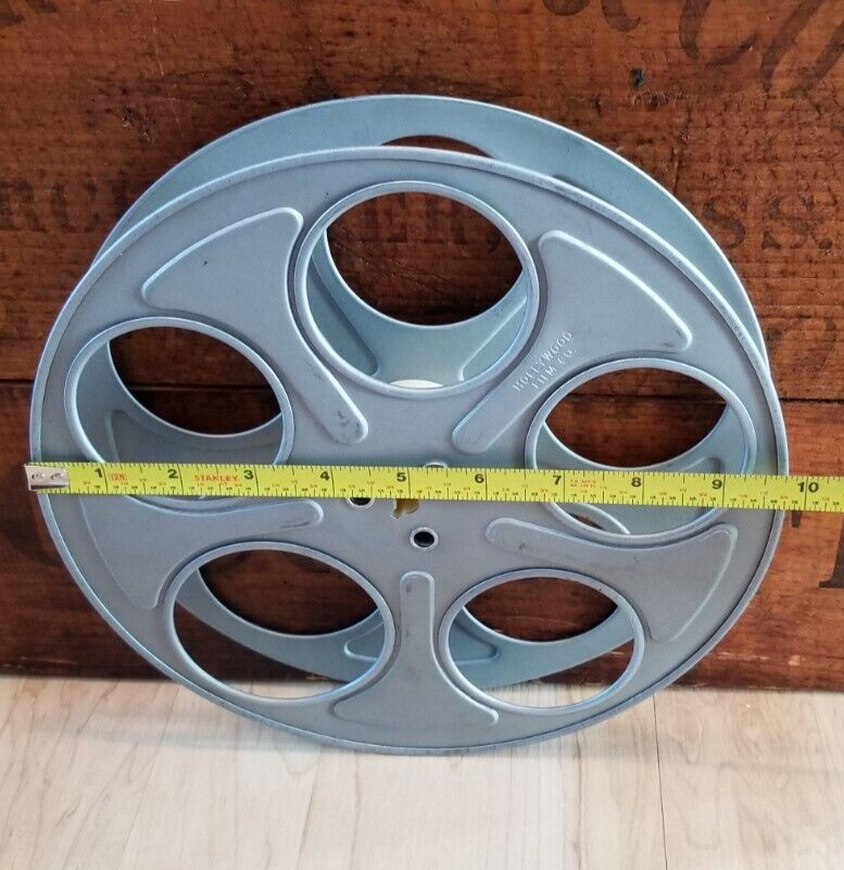 VTG Film Reel Hollywood Stamped 5 Hole Motion Picture Movie Reel 9&3/4″