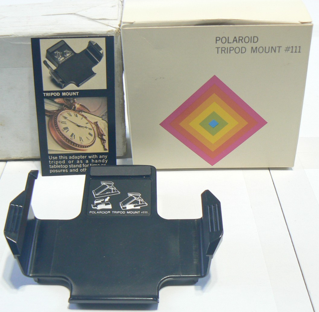 Polaroid SX-70 Camera #111 Tripod Mount +Box & Advertisement Card AA