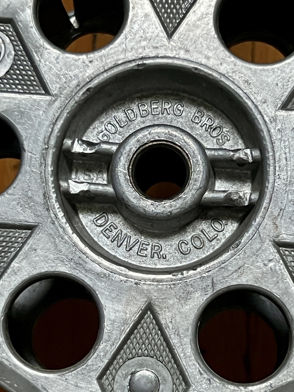 Vintage Goldberg Bros. 15″ 35mm Aluminum Movie Film Reel 6 Hole