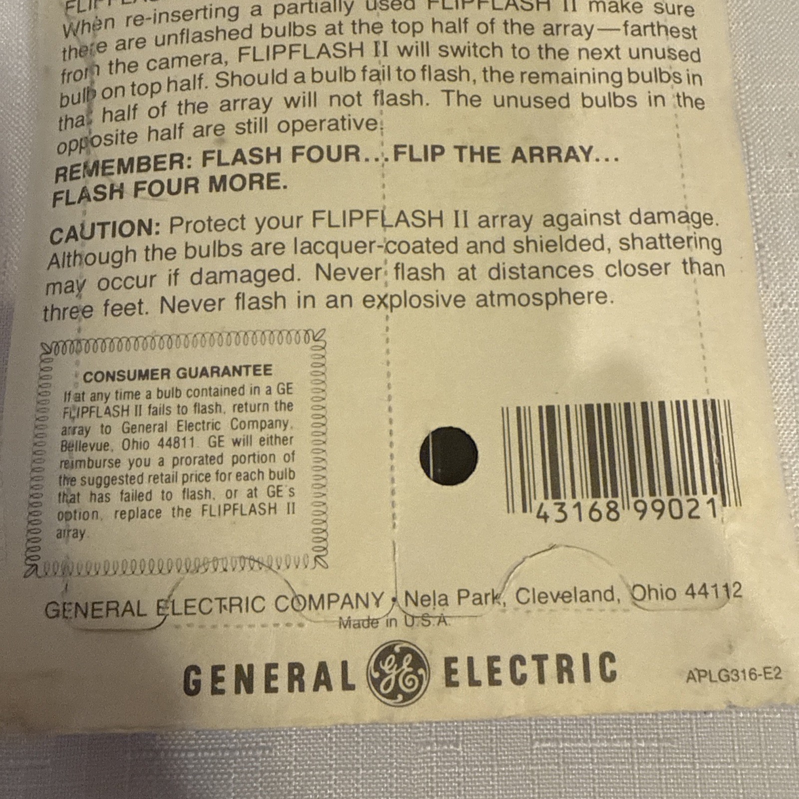 GE Flip Flash II Twin Pack NOS New Old Stock 2 Arrays 16 Flashes FlipFlash NEW