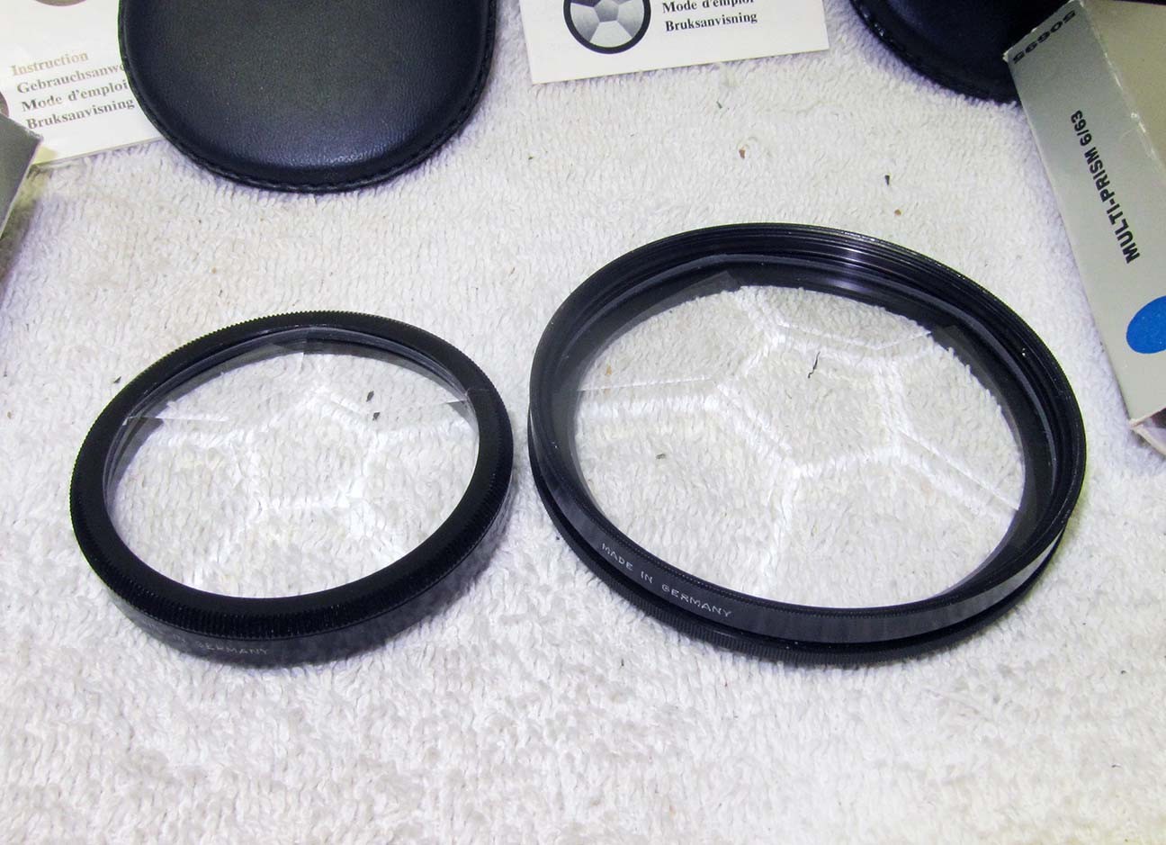 TWO Hasselblad/Zeiss MULTI-PRISM Filters 6/50 & 6/63 for 500 C/M. MINTY w/Box