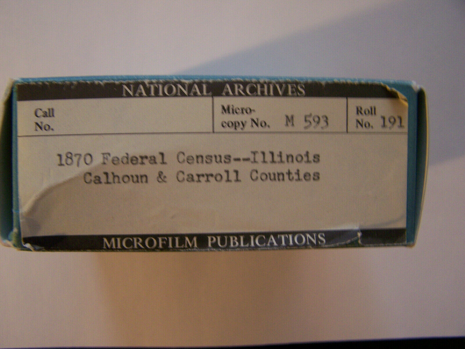 The National Archives Of The United States 1934. M 593. Roll #191. (1870).