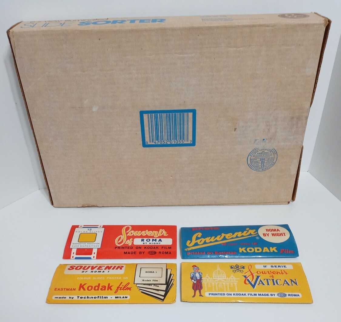 Vintage Logan E-Z Slide Sorter Viewer 1055 w/ Slides Original Rome Italy