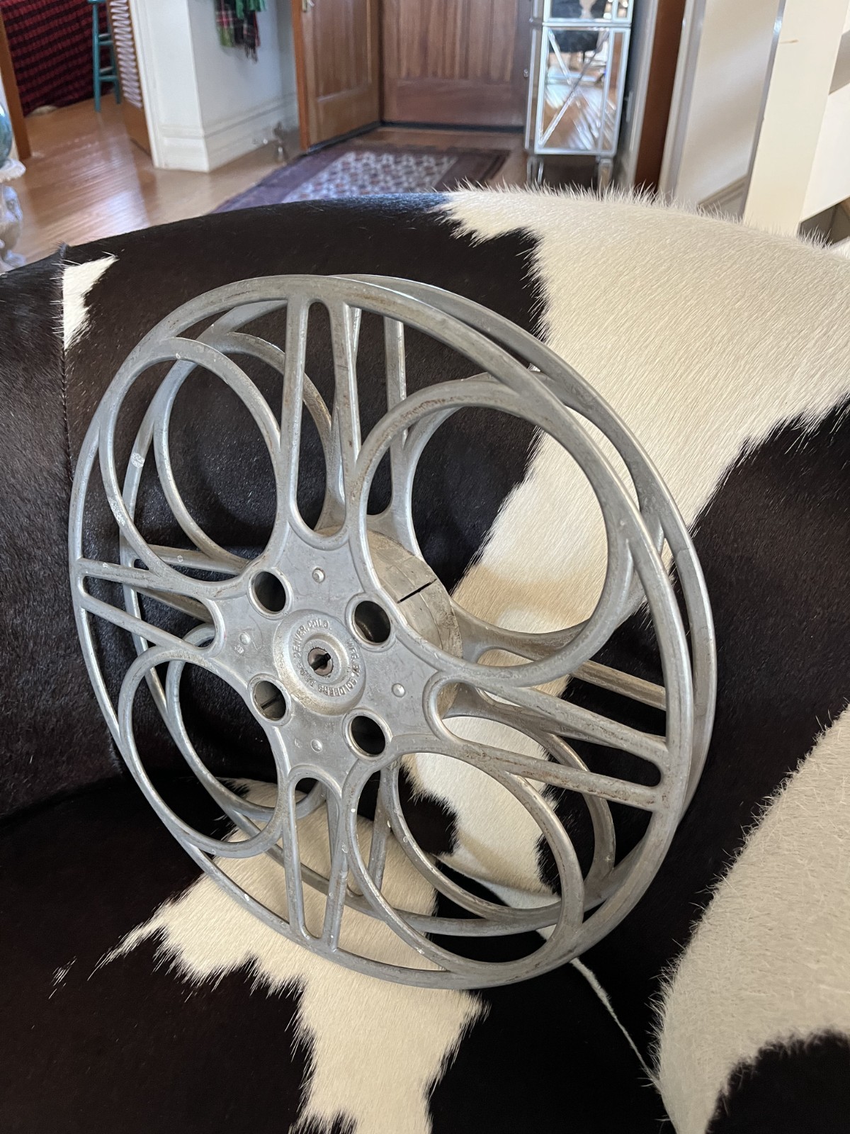 Vintage Goldberg Bros. 15″ Movie Reel 4 holes – Denver Co. Cast Aluminum