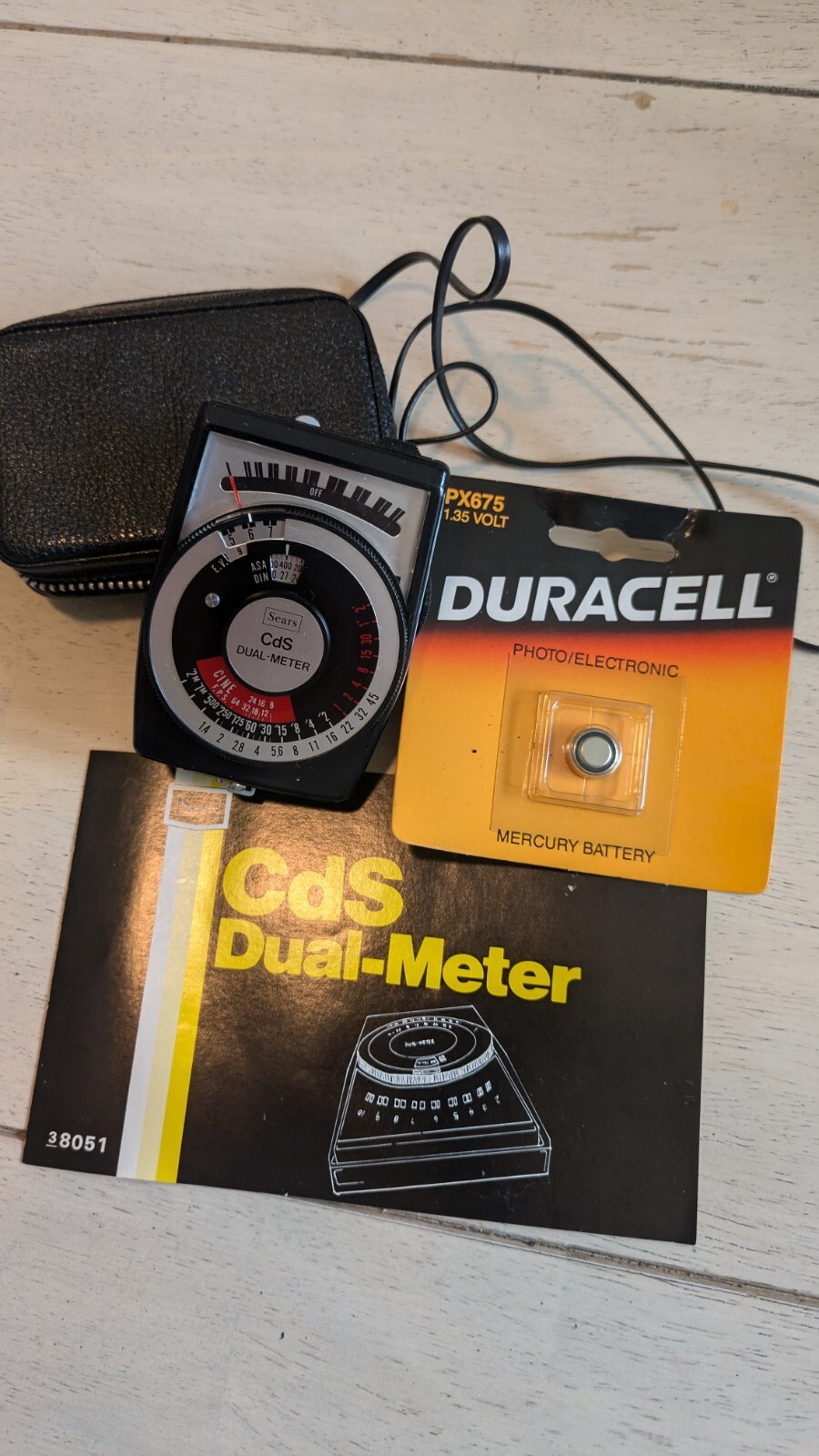 Sears CdS Dual Meter Model 376 Lightmeter Case And Manual