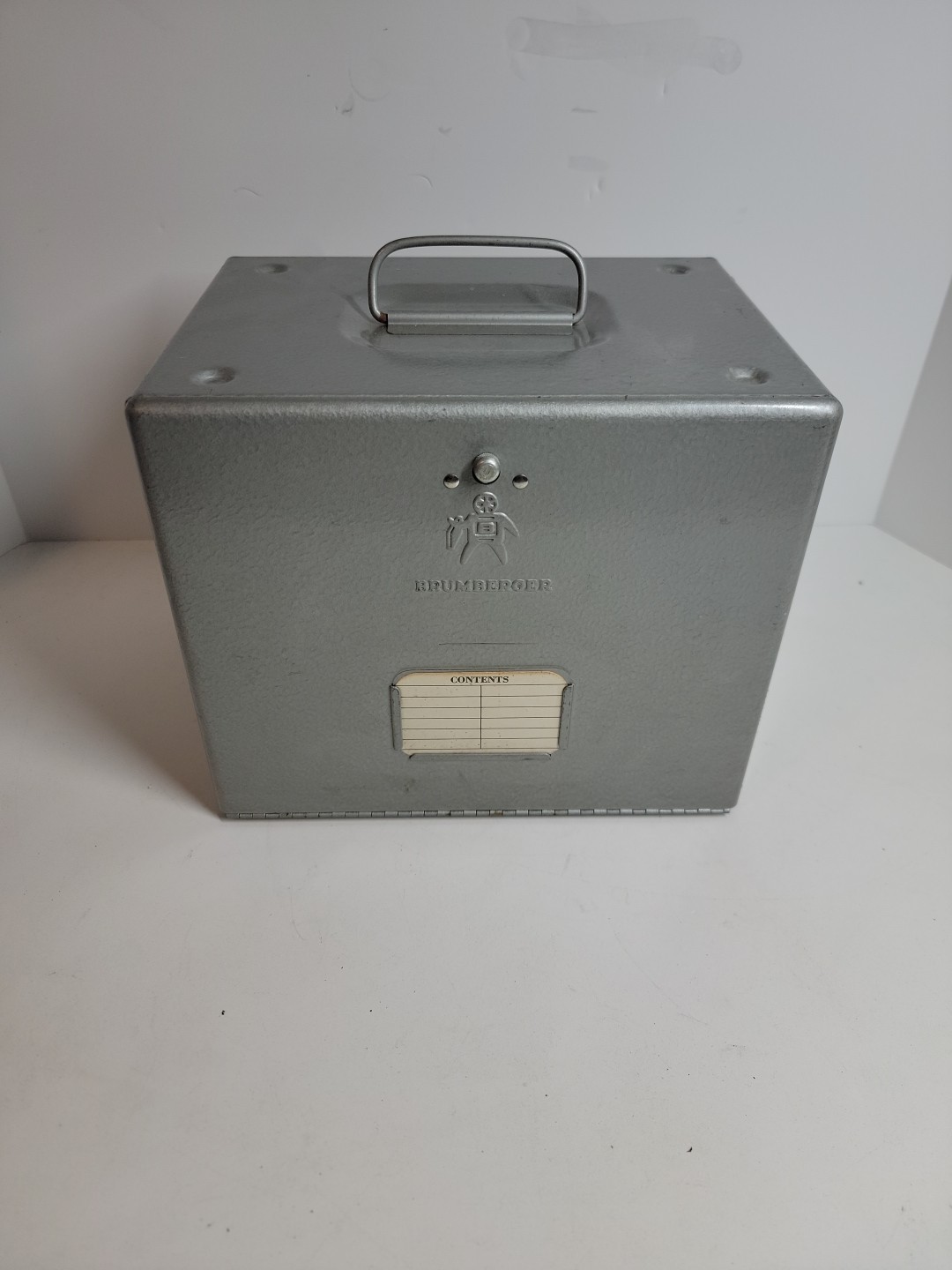 BRUMBERGER 8mm Movie Metal Storage Case with 5 Reels Vintage