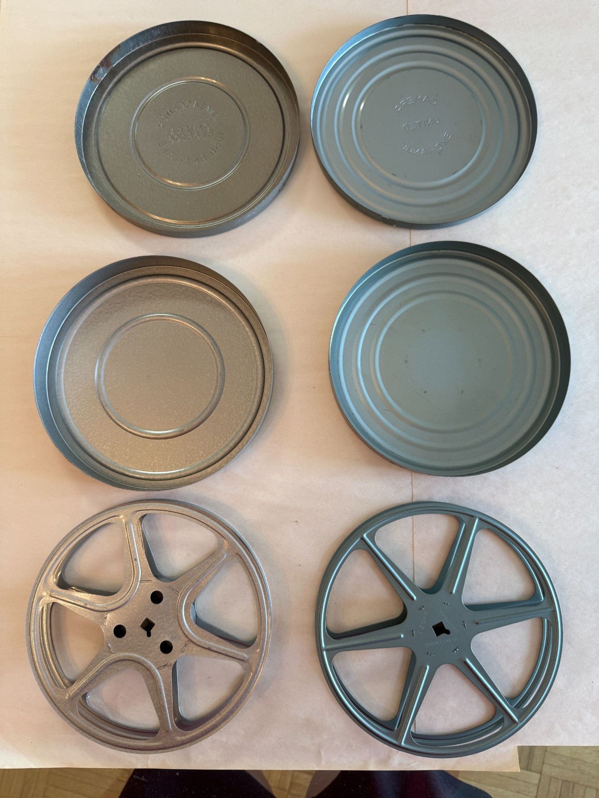 Vintage Metal Film Reels & Canisters — Lot of 2